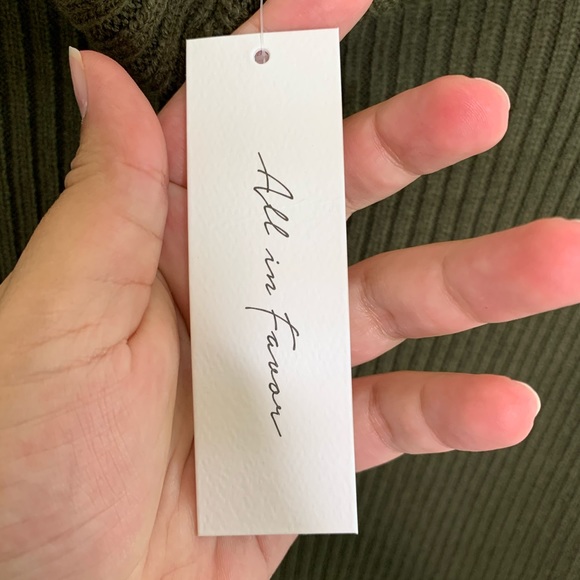 NWT All In Favor Green Cowl Neck Sweater Dress - Picture 6 of 7